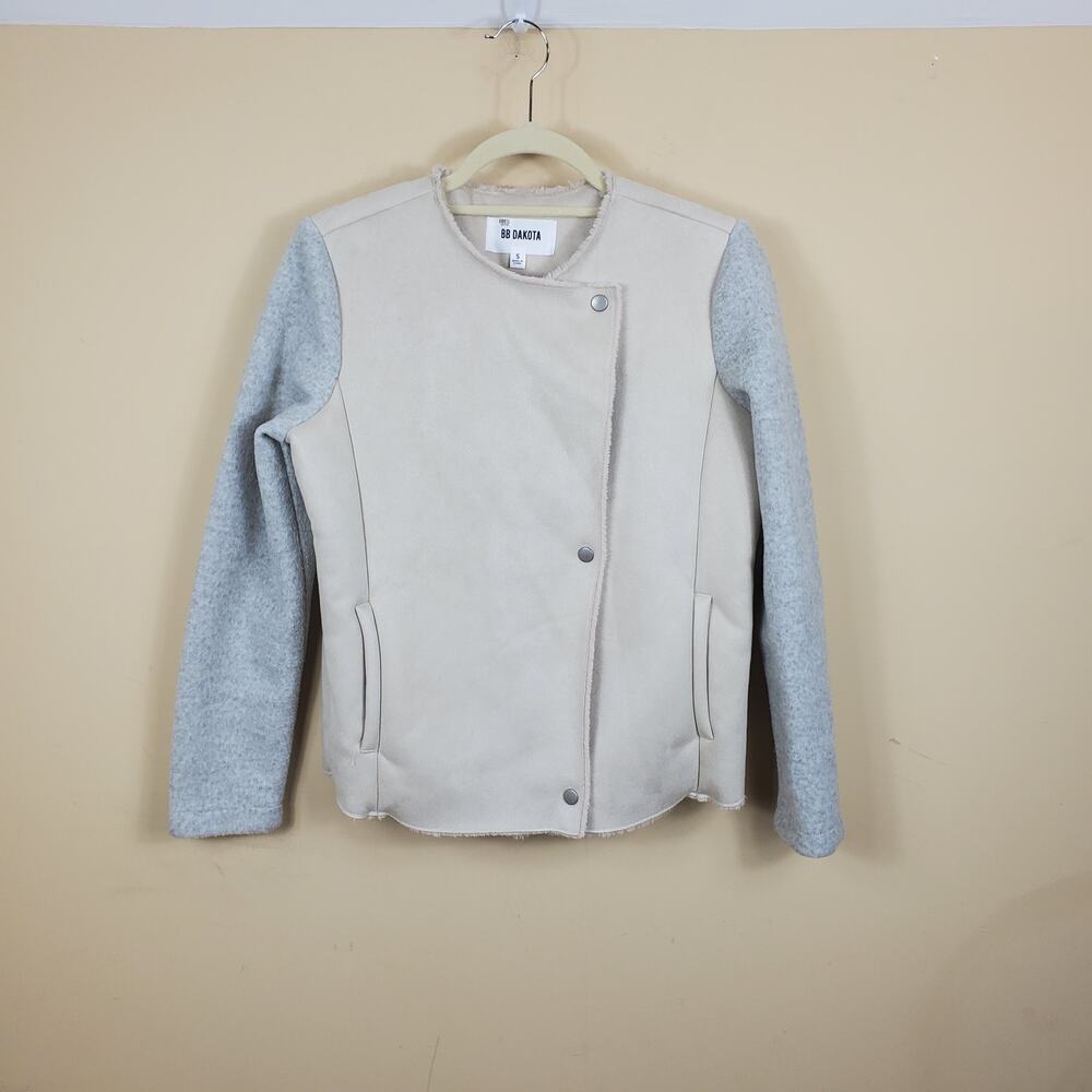 BB Dakota Glenna Sueded Jacket IN Bone Size S - Picture 2 of 11